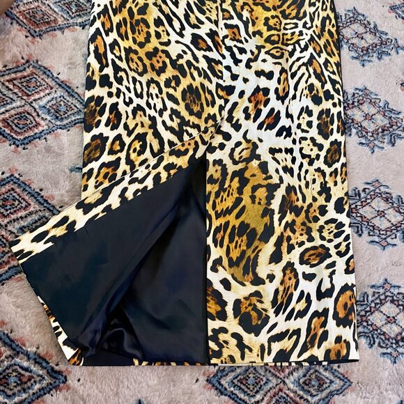*NWT* Karen Millen Leopard Print Panel Seam Sleeveless Pencil Dress - Size 4 - Picture 10 of 16